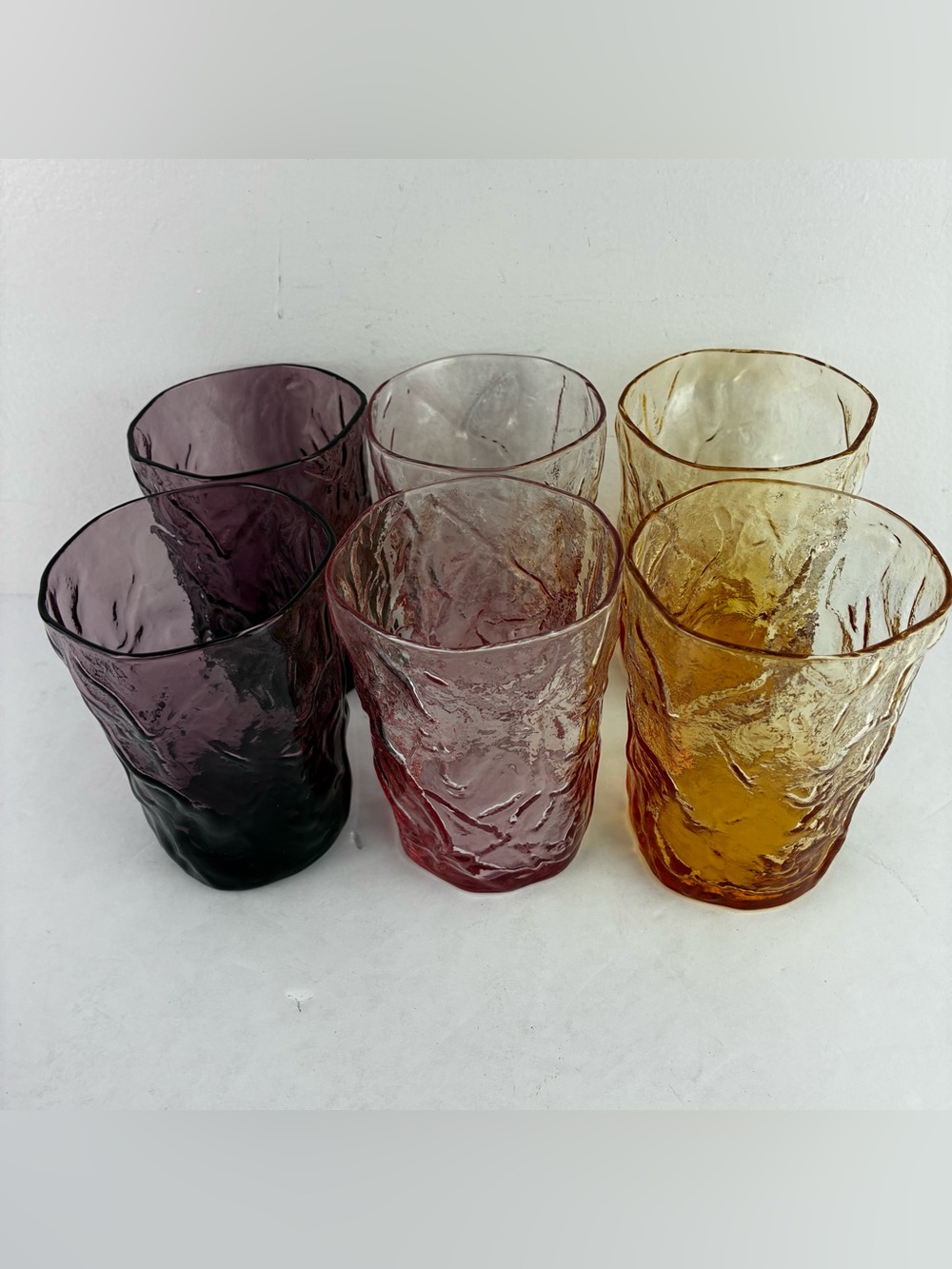 Morgantown Seneca Driftwood Crinkle Set of 6 Juice Glasses